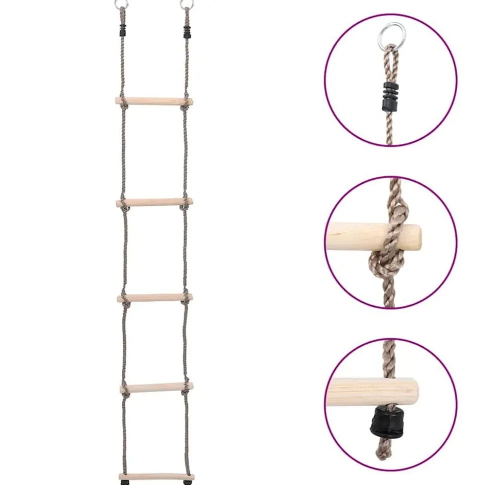 vidaXL Échelle à 5 échelons 210 cm Bois de pin massif