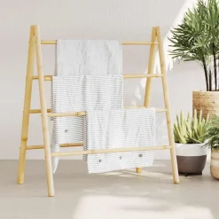 vidaXL Échelle à serviettes double avec 4 échelons 90x50x100 cm bambou