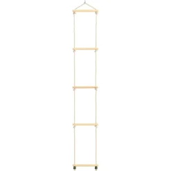 vidaXL Échelle de corde pour enfants Bois massif et PE 30x168 cm