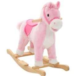 vidaXL Cheval à bascule Peluche 65x32x58 cm Rose