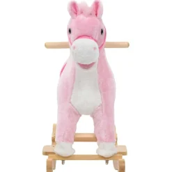 vidaXL Cheval à bascule Peluche 65x32x58 cm Rose