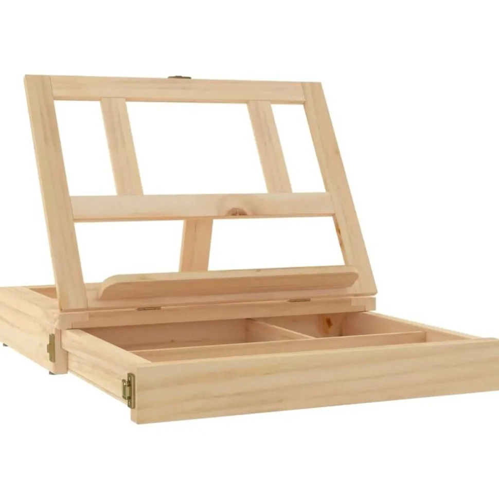 vidaXL Chevalet de table avec tiroir 33,5x25,5x7 cm bois massif de pin