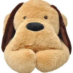 vidaXL Chien en peluche 80 cm Marron