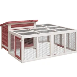 vidaXL Clapier moka 144x123x67,5 cm bois de pin massif