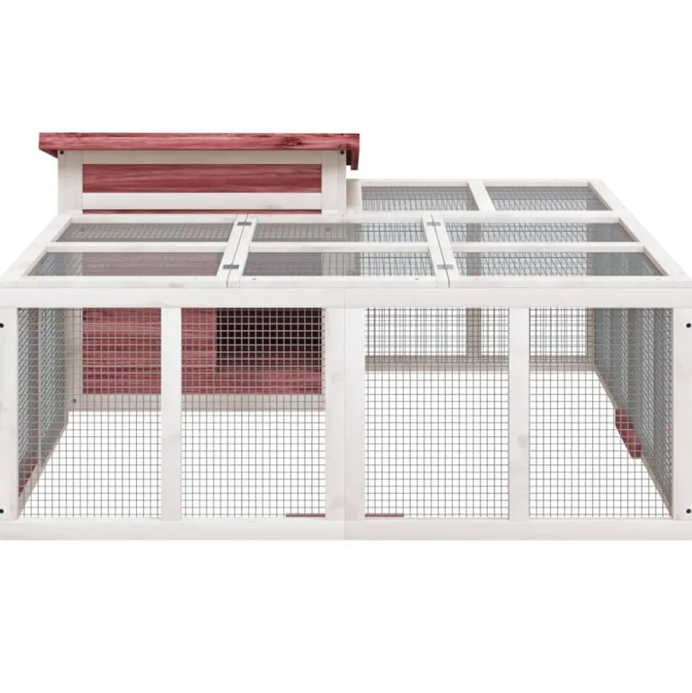 vidaXL Clapier moka 144x123x67,5 cm bois de pin massif