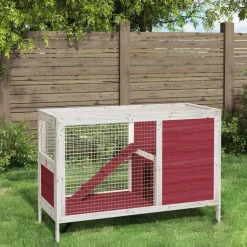 vidaXL Clapier moka 103x44x69,5 cm bois de pin massif