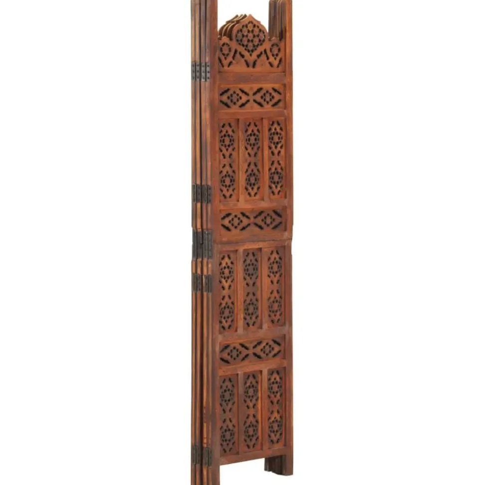 vidaXL Cloison de séparation 4 panneaux Marron 160x165cm Bois manguier