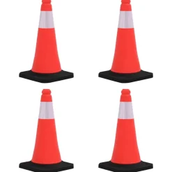 vidaXL Cônes de signalisation réfléchissants à base lourde 4 pcs 50 cm