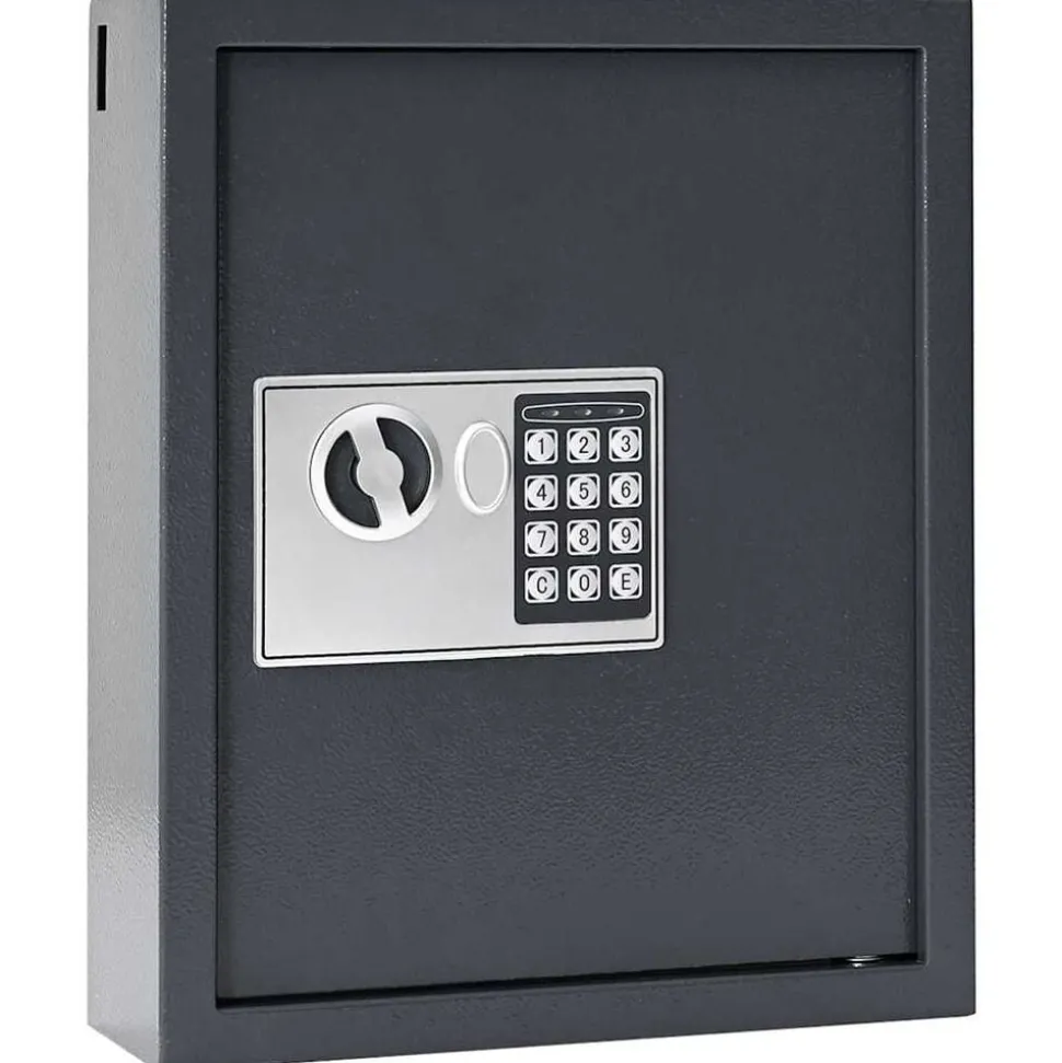 vidaXL Coffre-fort numérique Gris foncé 30 x 10 x 36,5 cm Acier