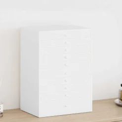 vidaXL Coffret à bijoux 10 niveaux avec porte-montres Blanc 29 x 20,5 x 40,5 cm