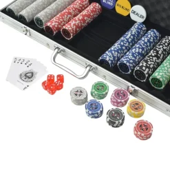 vidaXL Coffret de poker avec 500 jetons Laser Aluminium