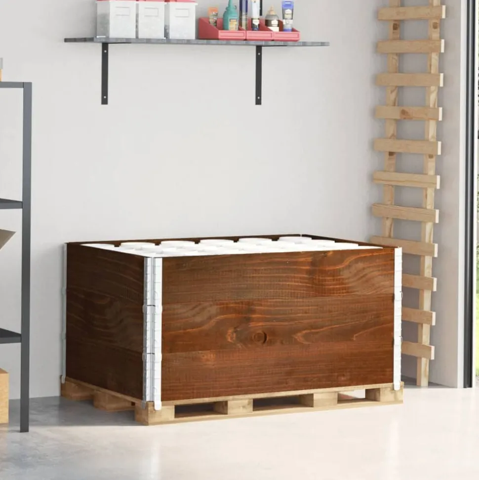 vidaXL Colliers de palette 3 pcs marron 120x80 cm bois de pin solide
