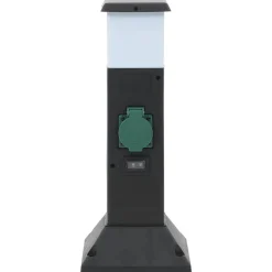 vidaXL Colonne de prise d'extérieur avec lampe et piquet à 2 voies