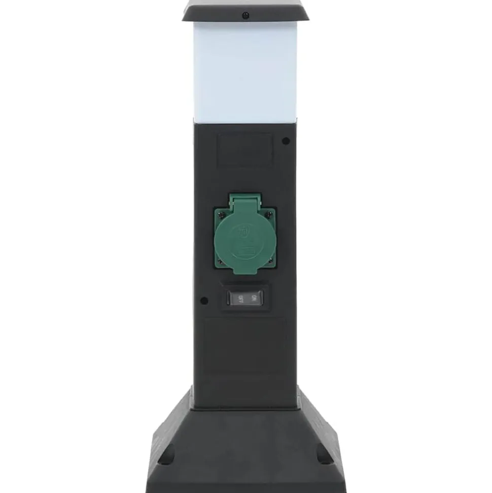 vidaXL Colonne de prise d'extérieur avec lampe et piquet à 2 voies