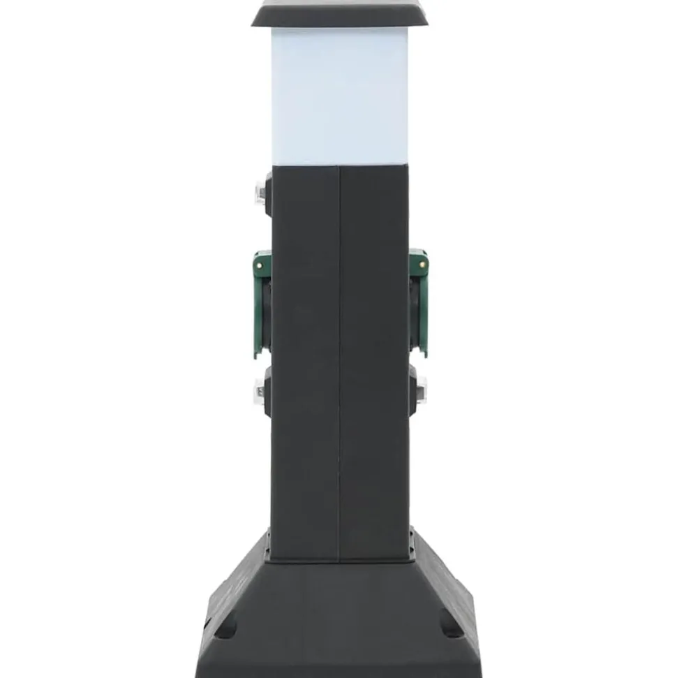 vidaXL Colonne de prise d'extérieur avec lampe et piquet à 2 voies