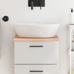vidaXL Comptoir de salle de bain marron clair 40x30x2 cm bois traité