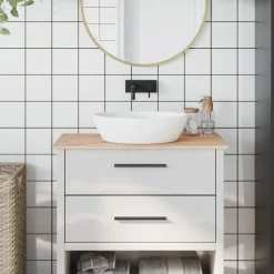 vidaXL Comptoir de salle de bain 80x40x1,5 cm bois massif de hêtre