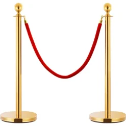 vidaXL Corde de colonne Rouge et doré Velours