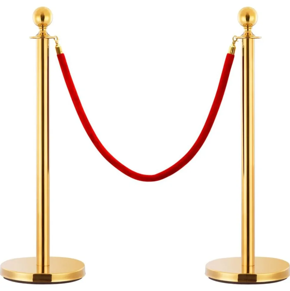 vidaXL Corde de colonne Rouge et doré Velours