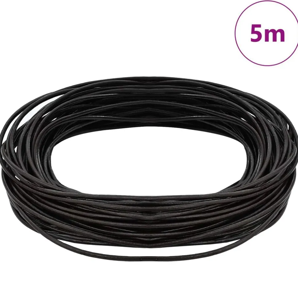 vidaXL Corde en Cuir Marron foncé Ø1 mm x 5 m Cuir