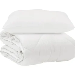 vidaXL Couette avec oreiller 2 pcs Blanc Microfibre