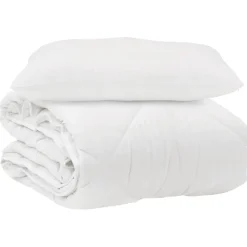 vidaXL Couette avec oreiller 2 pcs Blanc Microfibre