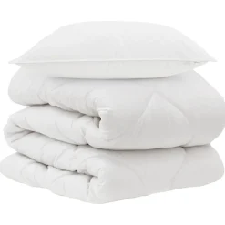 vidaXL Couette avec oreiller 2 pcs Blanc Microfibre