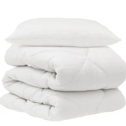 vidaXL Couette avec oreiller 2 pcs Blanc Microfibre