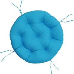 vidaXL Coussin rond bleu clair Ø 60 x11 cm tissu oxford