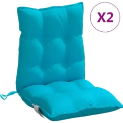 vidaXL Coussins de chaise à dossier bas lot de 2 turquoise