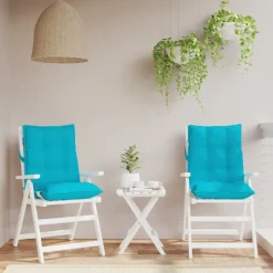 vidaXL Coussins de chaise à dossier bas lot de 2 turquoise