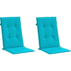 vidaXL Coussins de chaise à dossier haut lot de 2 turquoise tissu