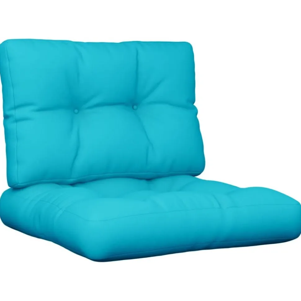 vidaXL Coussins de palette lot de 2 turquoise tissu