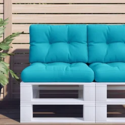 vidaXL Coussins de palette lot de 2 turquoise tissu
