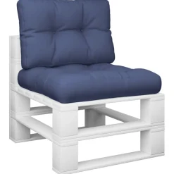 vidaXL Coussins de palette lot de 2 bleu marine tissu