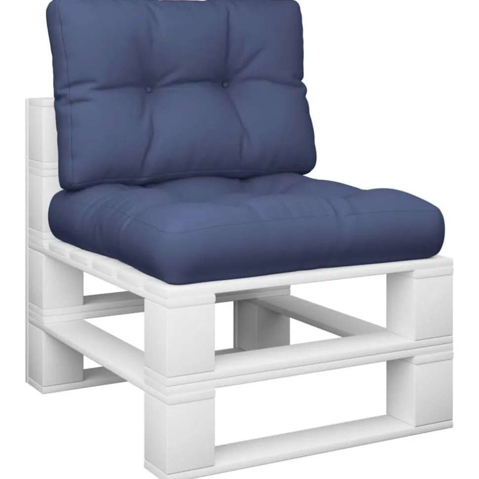 vidaXL Coussins de palette lot de 2 bleu marine tissu