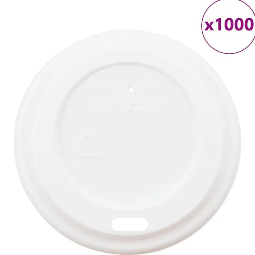 vidaXL Couvercles de tasses à café en papier Ø60 mm 4oz 1000 pcs blanc