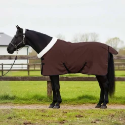 vidaXL Couverture Équine Brun Foncé Complet 75 cm Fleece polaire
