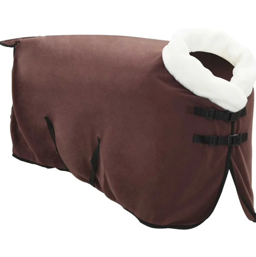 vidaXL Couverture Équine Brun Foncé Complet 75 cm Fleece polaire