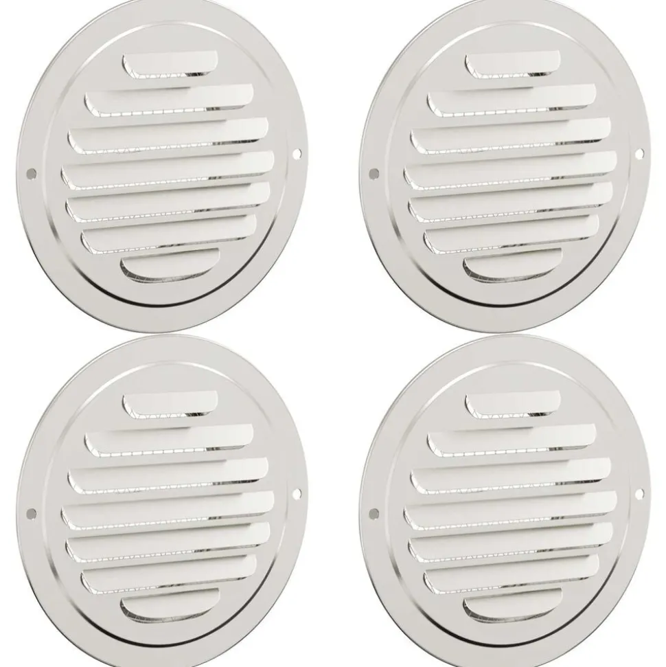 vidaXL Couvre-vent Air 4 pcs Argent 80 mm Acier inoxydable