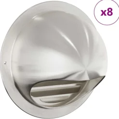 vidaXL Couvre-vent Air 8 pcs Argent 150 mm Acier inoxydable