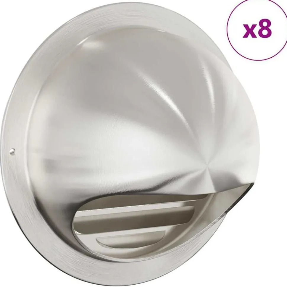 vidaXL Couvre-vent Air 8 pcs Argent 150 mm Acier inoxydable