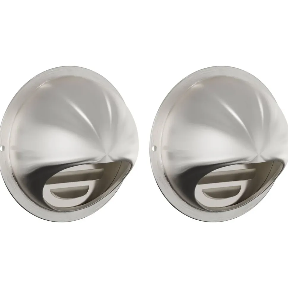 vidaXL Couvre-vent Air 2 pcs Argent 80 mm Acier inoxydable