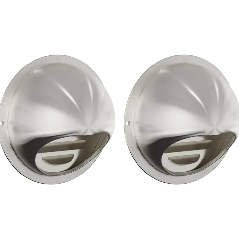 vidaXL Couvre-vent Air 2 pcs Argent 100 mm Acier inoxydable