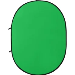 vidaXL Écran de fond de studio ovale 2 en 1 Vert et bleu 200x150 cm