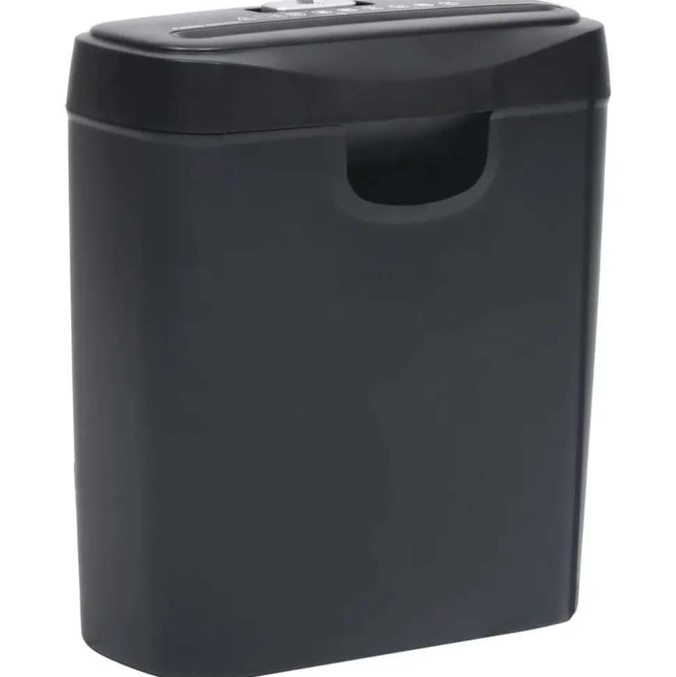 vidaXL Déchiqueteuse de papier 6 feuilles à coupe en bandes Noir
