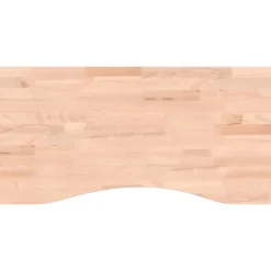 vidaXL Dessus de bureau 80x(36-40)x2,5 cm bois massif de hêtre