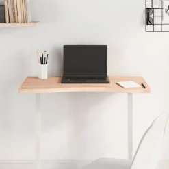 vidaXL Dessus de bureau 80x(36-40)x2,5 cm bois massif de hêtre