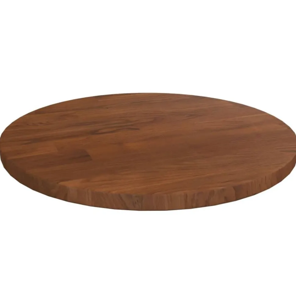 vidaXL Dessus de table rond Marron foncé Ø30x1,5cm Chêne massif traité