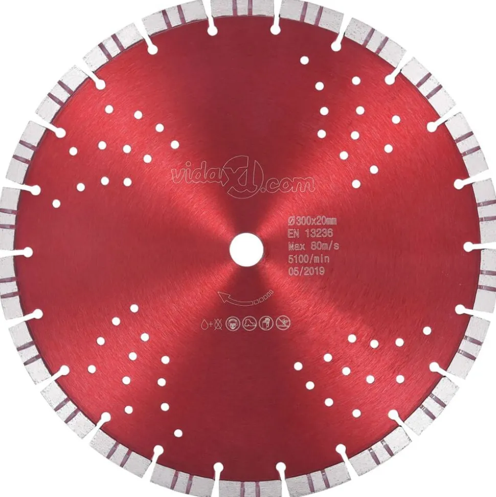 vidaXL Disque de coupe diamanté avec turbo et trous Acier 300 mm